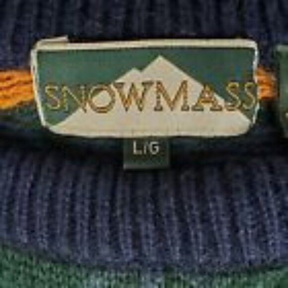 Snowmass 100% Wool Sweater Mens Lg Hong Kong VIntage FLAWS Ski - Picture 3 of 8